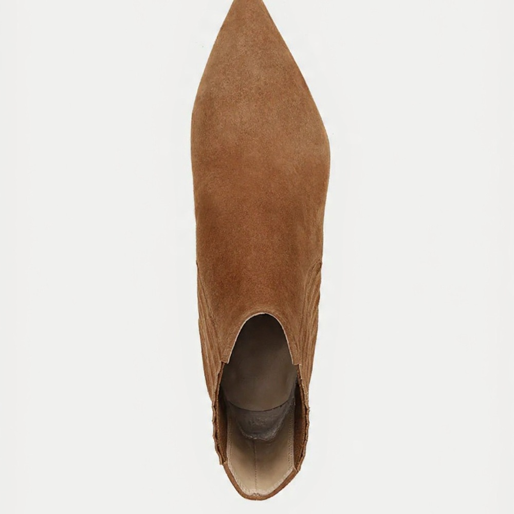 Veronica Beard Lisa Mid Heel Ankle Boots, Elegant Suede Hazelwood Color - Picture 5 of 8